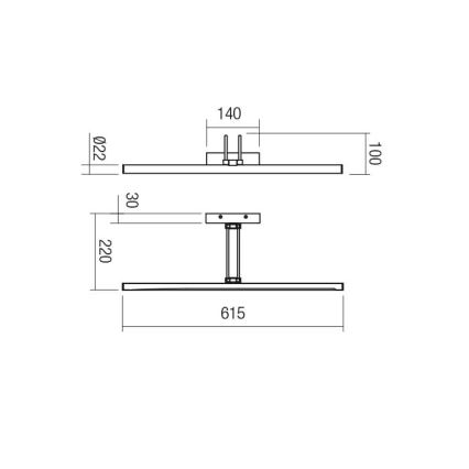 Redo 01-3470 - Lampada LED da quadro IKON LED/16,4W/230V 61,5 cm CRI 92 bianco