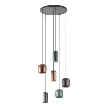 Redo 01-3482 - Lampadario a sospensione con filo BOOM 6xGU10/10W/230V diametro 48 cm nero/verde/marrone