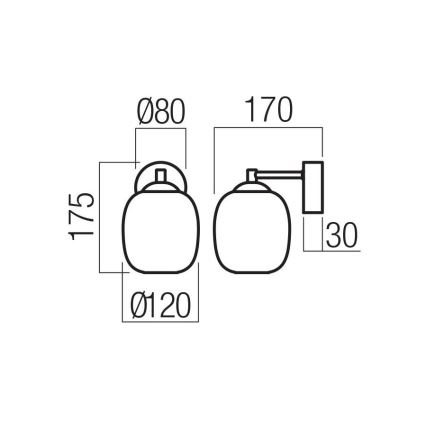 Redo 01-3483 - Lampada da parete LED KHADI LED/6W/230V CRI 90 nero/fumé