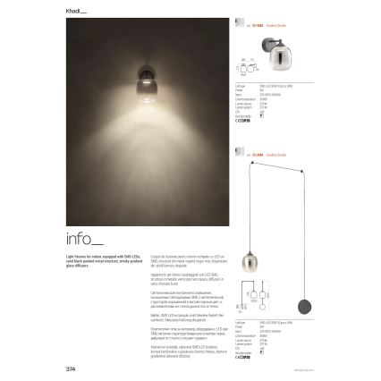 Redo 01-3489 - Lampadario LED dimmerabile a sospensione su cavo KHADI 7xLED/5W/230V CRI 90 Ø 52 cm nero/fumé