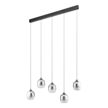 Redo 01-3490 - Lampadario LED dimmerabile su cavo KHADI 5xLED/5,2W/230V CRI 90 nero/fumé