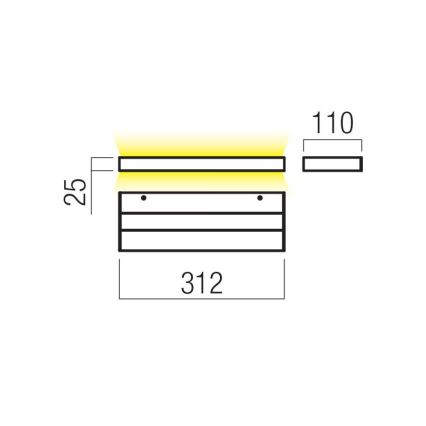 Redo 01-3553 - Applique a LED SEED LED/15W/230V nero