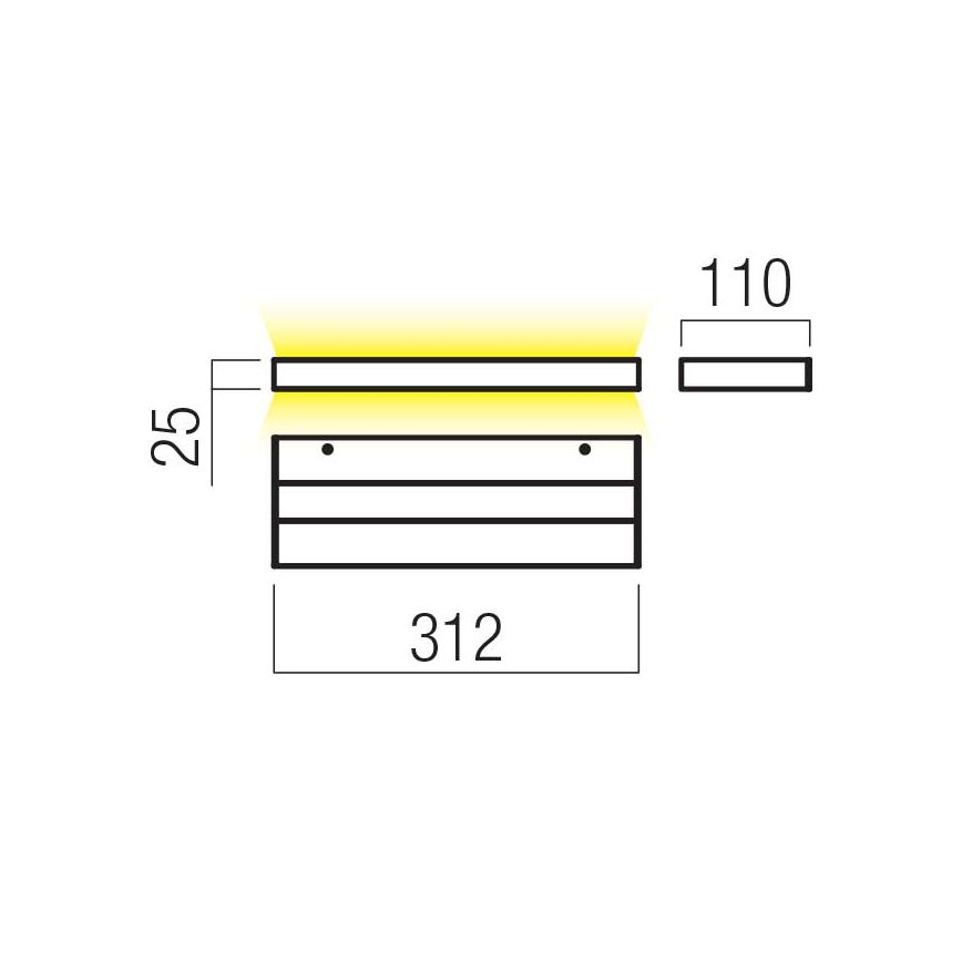 Redo 01-3553 - Applique a LED SEED LED/15W/230V nero