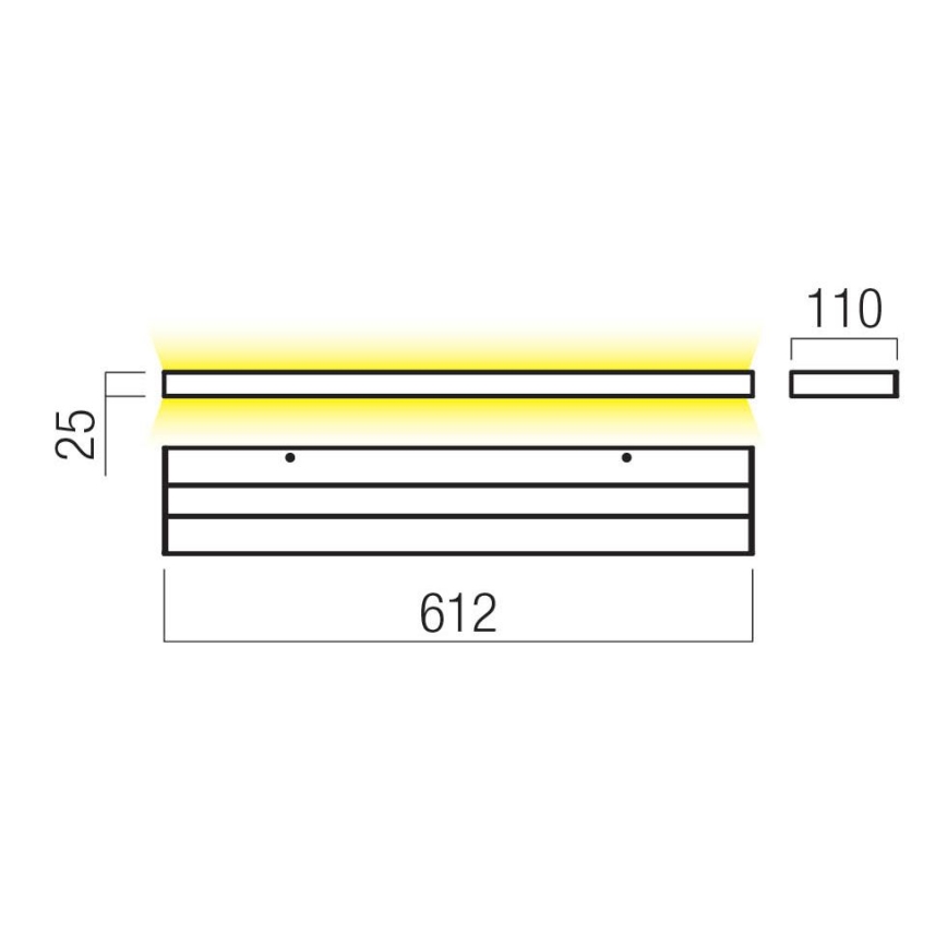 Redo 01-3555 - Applique a LED SEED LED/30W/230V nero