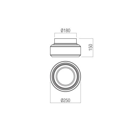 Redo 01-3588 - Plafoniera LED SOLERA LED/18W/230V diametro 25 cm CRI 93 3000/4000K grigio