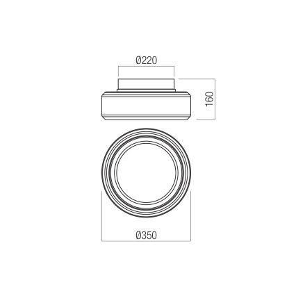 Redo 01-3589 - Plafoniera LED SOLERA LED/24W/230V diametro 35 cm CRI 93 3000/4000K grigio