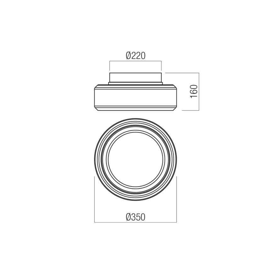 Redo 01-3589 - Plafoniera LED SOLERA LED/24W/230V diametro 35 cm CRI 93 3000/4000K grigio