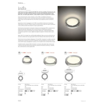 Redo 01-3590 - Plafoniera LED SOLERA LED/36W/230V diametro 45 cm CRI 93 3000/4000K grigio