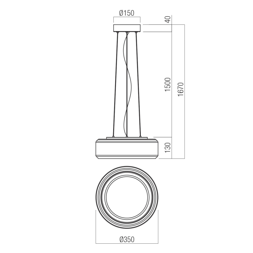 Redo 01-3591 - Lampadario LED a sospensione con filo SOLERA LED/24W/230V diametro 35 cm CRI 93 3000/4000K grigio