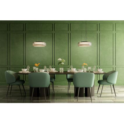 Redo 01-3592 - Lampadario LED a sospensione con filo SOLERA LED/36W/230V diametro 45 cm CRI 93 3000/4000K grigio