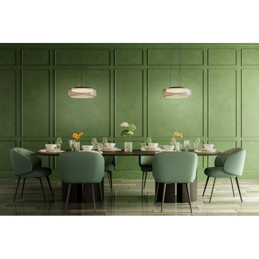 Redo 01-3592 - Lampadario LED a sospensione con filo SOLERA LED/36W/230V diametro 45 cm CRI 93 3000/4000K grigio