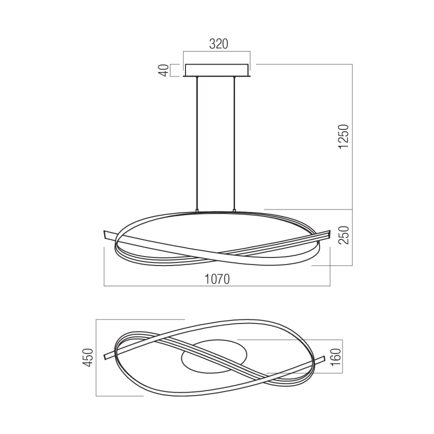 Redo 01-3617 - Lampada a sospensione dimmerabile su cavo IMPULS LED/38W/230V nera