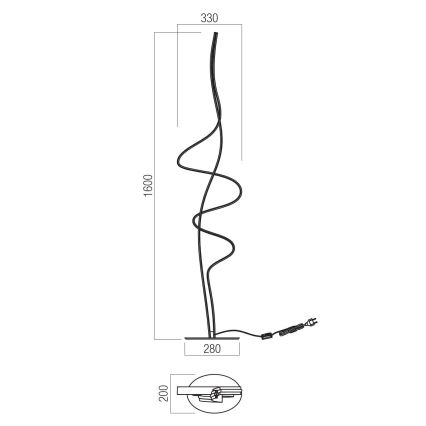 Redo 01-3625 - Lampada da terra dimmerabile a LED IMPULS LED/36W/230V dorata