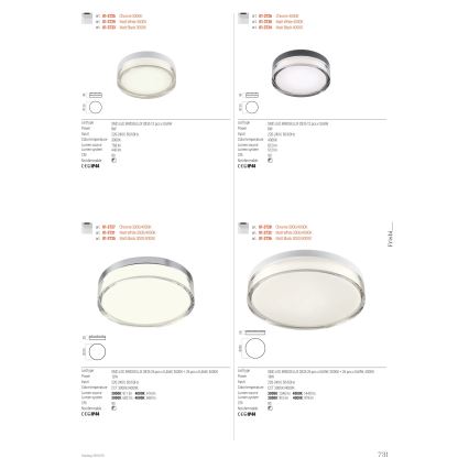 Redo 01-3731 - Plafoniera LED da bagno FRISBI LED/12W/230V diametro 23 cm CRI 90 3000/4000K IP44 bianco