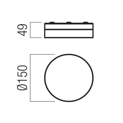 Redo 01-3733 - Plafoniera LED da bagno FRISBI LED/8W/230V diametro 15 cm CRI 90 IP44 nero