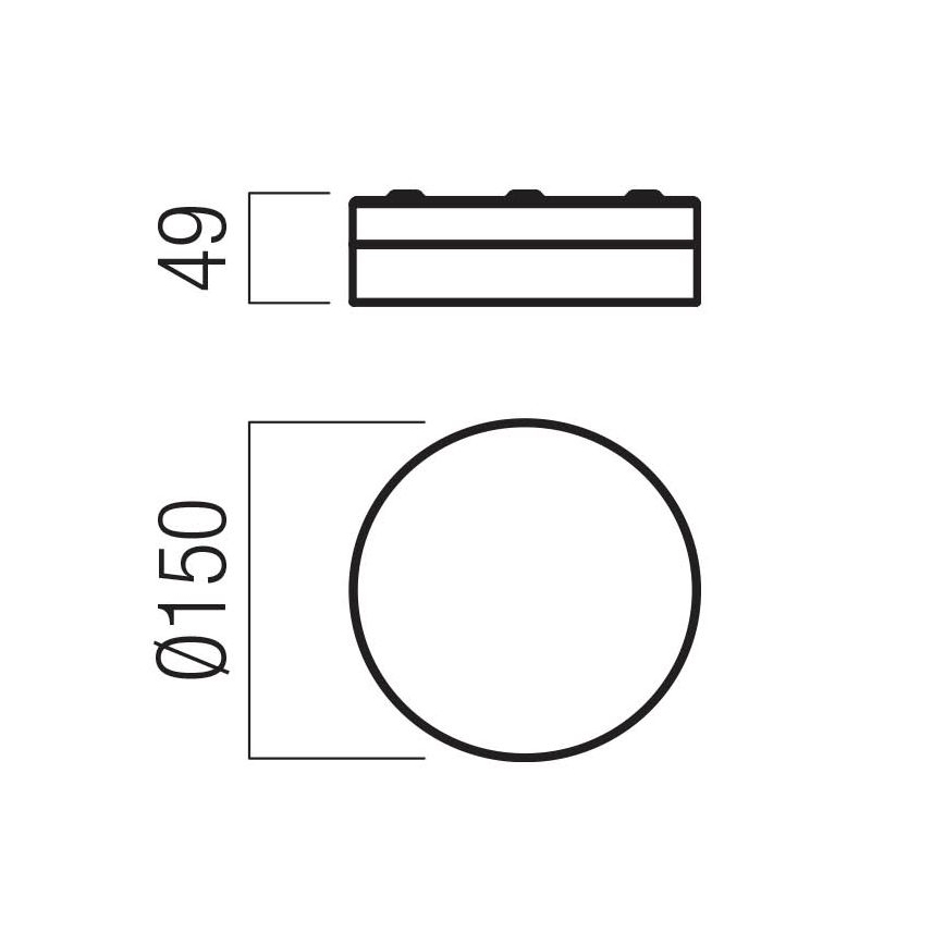 Redo 01-3733 - Plafoniera LED da bagno FRISBI LED/8W/230V diametro 15 cm CRI 90 IP44 nero