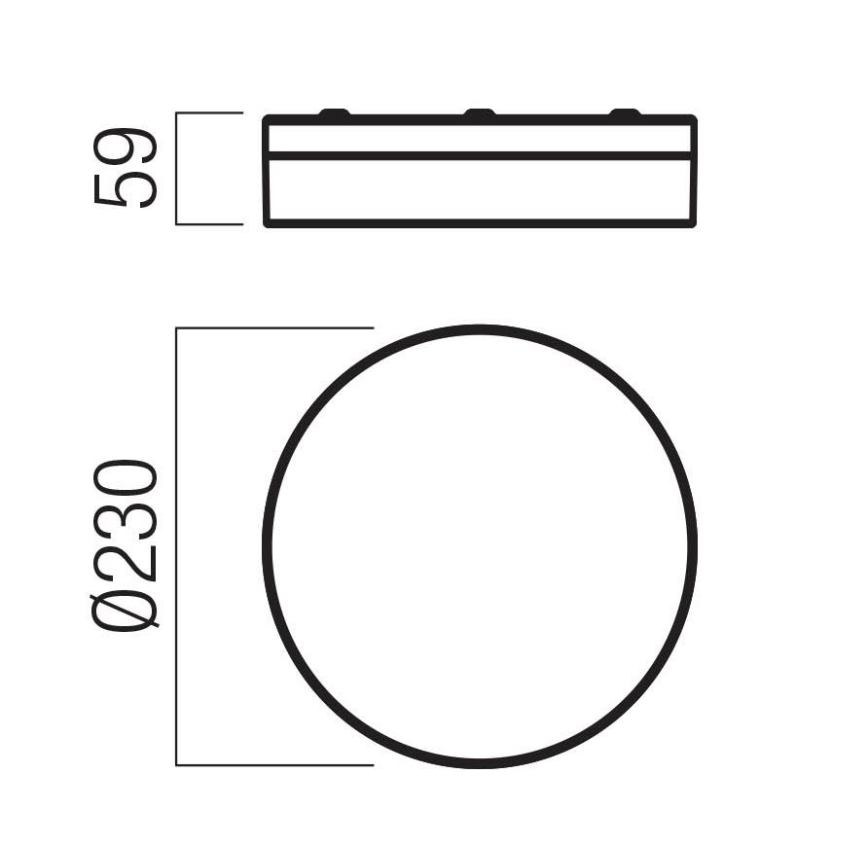Redo 01-3735 - Plafoniera LED da bagno FRISBI LED/12W/230V diametro 23 cm CRI 90 3000/4000K IP44 nero