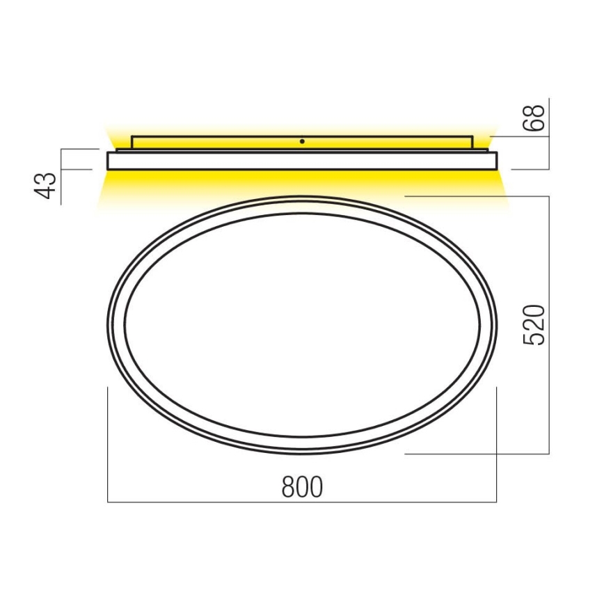 Redo 01-3809 - Plafoniera dimmerabile a LED NOBU LED/80W/230V 3000/4000K CRI 90 bianco
