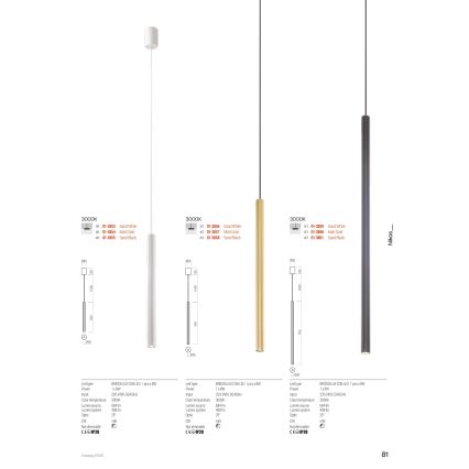 Redo 01-3858 - Lampadario LED sospeso su cavo NIKOS LED/8W/230V CRI 90 Ø 6 cm nero