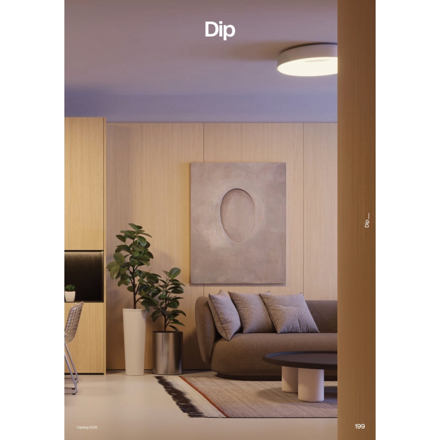 Redo 01-3940 - Plafoniera LED DIP, 30W, 230V, 2700/3000/4000/5000/6500K, CRI 90, Ø 48,6 cm, bianca