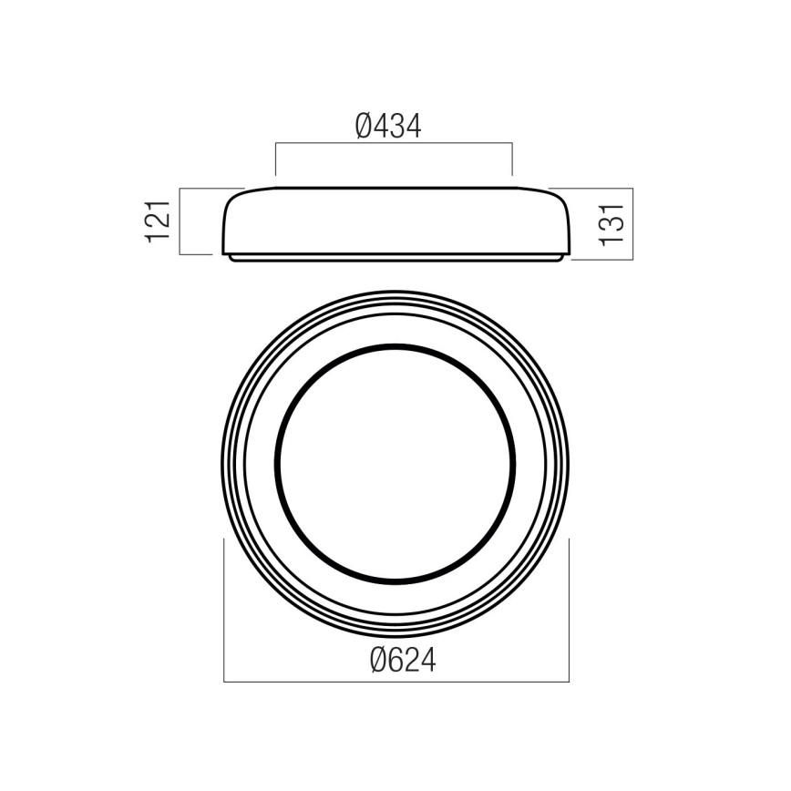 Redo 01-3941 - Plafoniera a LED DIP/40W/230V 2700/3000/4000/5000/6500K CRI 90 Ø 62,4 cm bianca