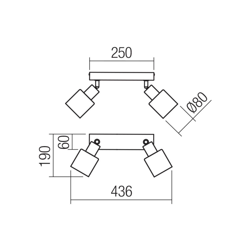 Redo 01-3985 - Faretto ROTIS 2xE14/15W/230V