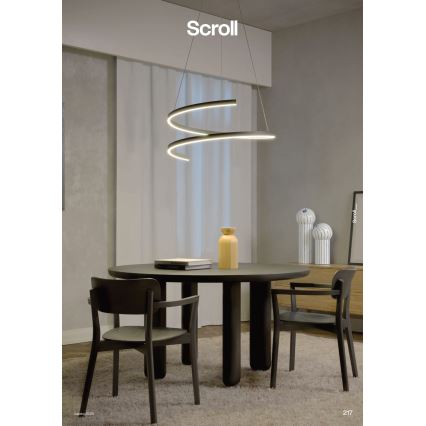 Redo 01-4015 - Lampada a sospensione dimmerabile su cavo SCROLL LED/38W/230V 3000K/4000K/6000K CRI 90 Ø 60 cm nero