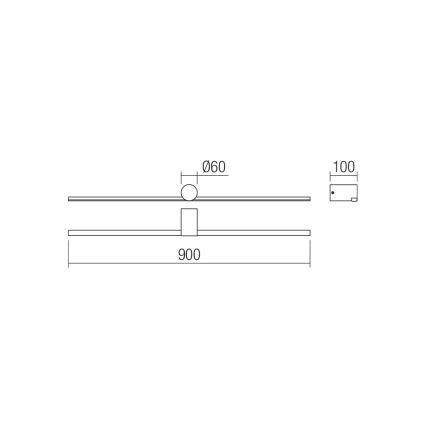 Redo 01-4034 - Illuminazione a LED per specchi da bagno ROW LED/18W/230V 90 cm IP44 bianco