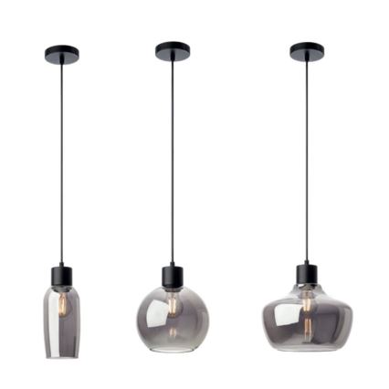 Redo 01-4044 - Lampadario a sospensione con filo ATLANTIS 1xE27/42W/230V diametro 11 cm nero