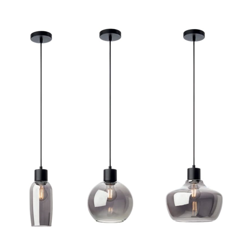 Redo 01-4044 - Lampadario a sospensione con filo ATLANTIS 1xE27/42W/230V diametro 11 cm nero