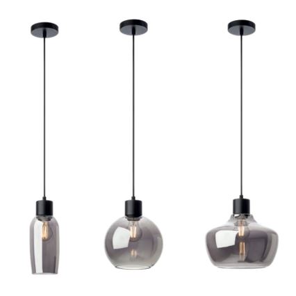 Redo 01-4045 - Lampadario a sospensione con filo ATLANTIS 1xE27/42W/230V diametro 20 cm nero
