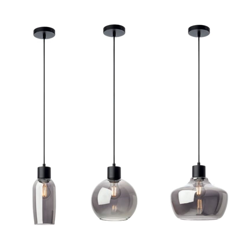 Redo 01-4045 - Lampadario a sospensione con filo ATLANTIS 1xE27/42W/230V diametro 20 cm nero