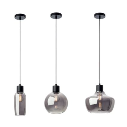 Redo 01-4046 - Lampadario a sospensione con filo ATLANTIS 1xE27/42W/230V diametro 26 cm nero