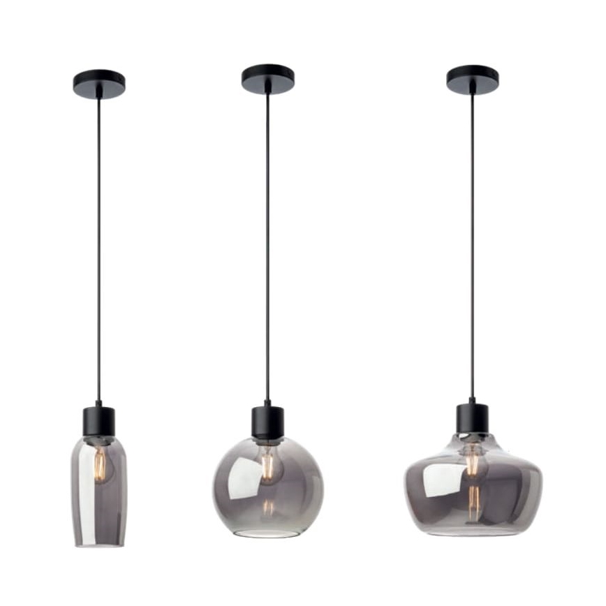 Redo 01-4046 - Lampadario a sospensione con filo ATLANTIS 1xE27/42W/230V diametro 26 cm nero