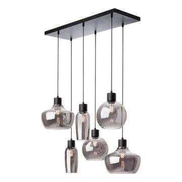 Redo 01-4047 - Lampadario a sospensione con filo ATLANTIS 6xE27/42W/230V nero