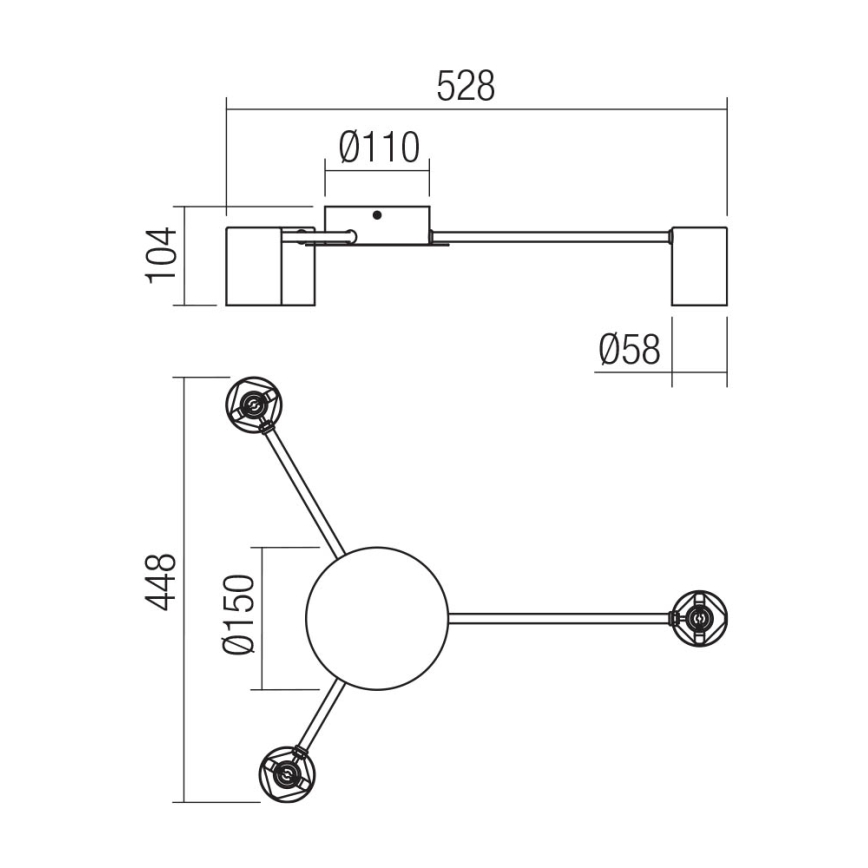 Redo 01-4049 - Faretto NOA 3xGU10/10W/230V oro