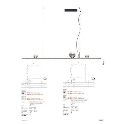 Redo 01-4301 - Lampada a sospensione dimmerabile su cavo DUNE LED/48W/230V 3000K CRI 90 bianco/oro