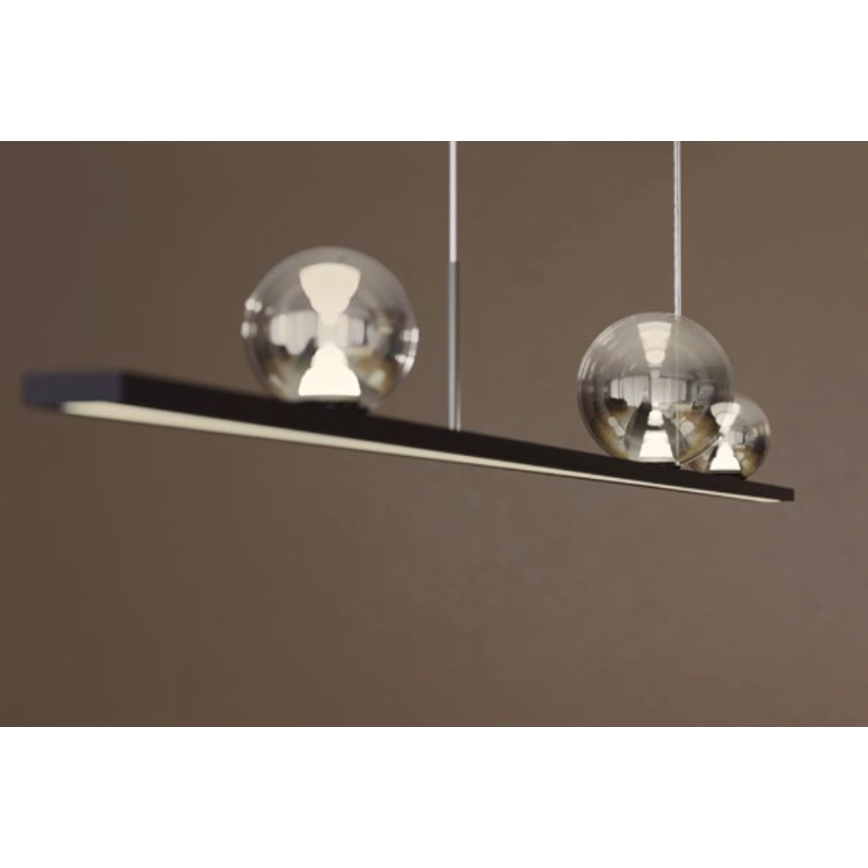 Redo 01-4302 - Lampadario LED dimmerabile a sospensione su cavo DUNE LED/48W/230V 3000K CRI 90 nero/fumé