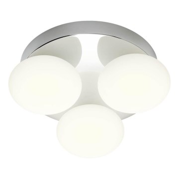 Redo 01-4306 - Plafoniera LED da soffitto per bagno OVUM, 3xLED/5W/230V, 3000/4000K, CRI 90, Ø 24 cm, IP44, bianco/cromo lucido