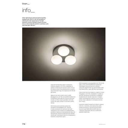 Redo 01-4311 - Plafoniera LED per bagno OVUM 4xLED/5W/230V 3000/4000K CRI 90 IP44 bianco/nero