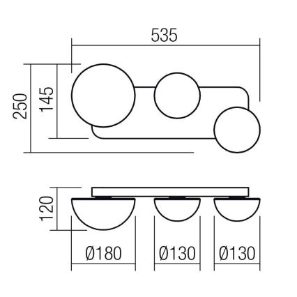 Redo 01-4329 - Applique da parete LED LUMIEN 3xLED/18W/230V 2700/3000K CRI 90 bianco/oro
