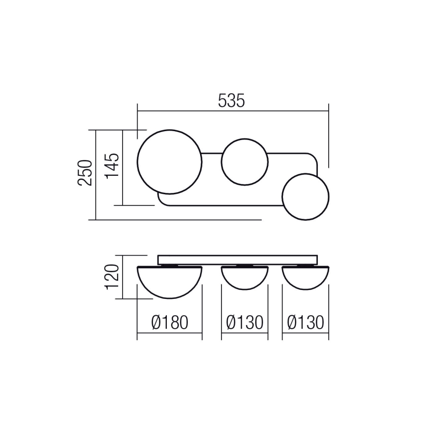 Redo 01-4330 - Applique LED LUMIEN 3xLED/18W/230V 2700/3000K CRI 90 bianco/nero