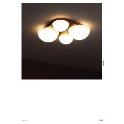 Redo 01-4332 - Plafoniera LED LUMIEN 4xLED/26W/230V 2700/3000K CRI 90 bianco/oro