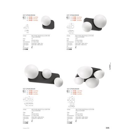 Redo 01-4332 - Plafoniera LED LUMIEN 4xLED/26W/230V 2700/3000K CRI 90 bianco/oro