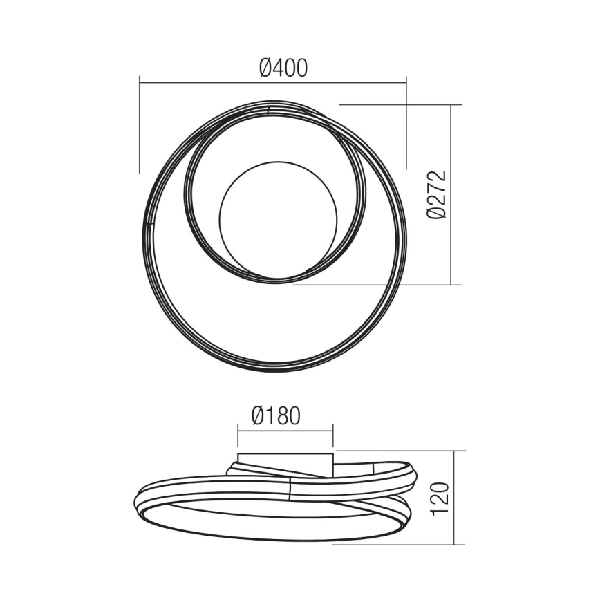 Redo 01-4356 - Applique dimmerabile a LED TORSION LED/30W/230V 2700/3000/4000K CRI 90 nero