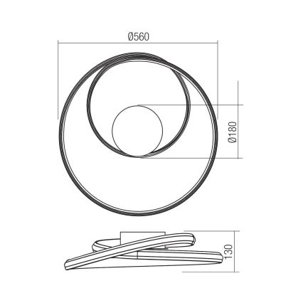 Redo 01-4357 - Plafoniera LED dimmerabile TORSION LED/40W/230V 2700/3000/4000K CRI 90 Ø 56 cm bianca