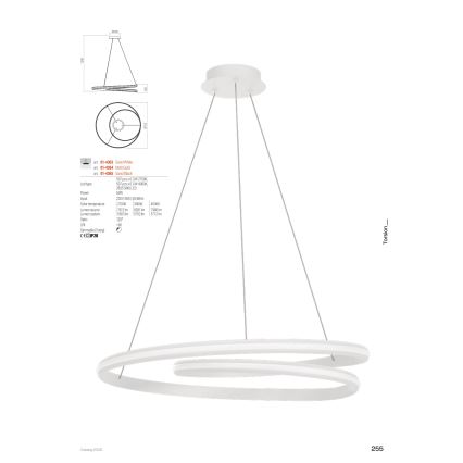 Redo 01-4364 - Lampadario LED dimmerabile a sospensione su cavo TORSION LED/60W/230V 2700/3000/4000K CRI 90 Ø 75,2 cm dorato