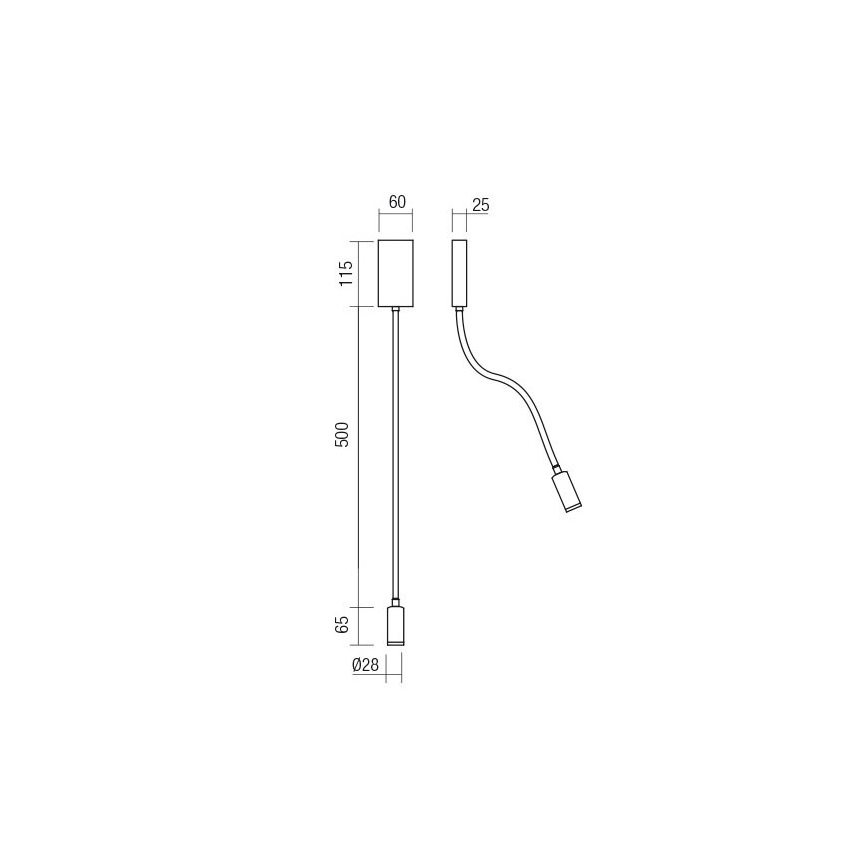 Redo 01-4475 - Lampada LED flessibile WALLIE LED/3W/230V CRI 90 USB bronzo