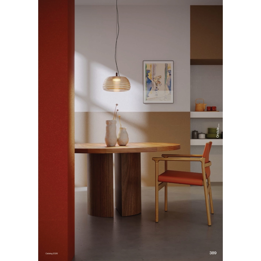 Redo 01-4542 - Lampada a sospensione dimmerabile ONDULA LED/16W/230V 2700K/3000K CRI 90 Ø 41 cm beige/fumé