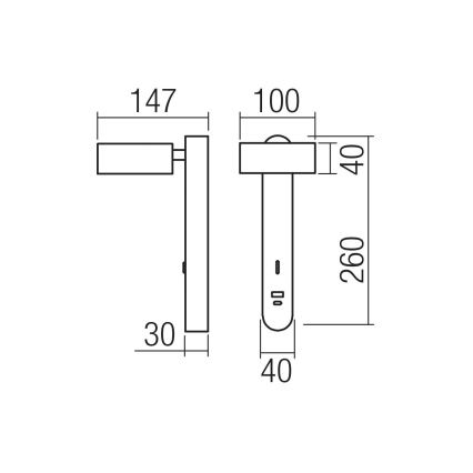 Redo 01-4642 - Applique LED SADES LED/6W/230V CRI 90 USB bronzata